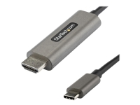 StarTech.com USB C till HDMI-kabel 4K 60 Hz på 4 m med HDR10 - Ultra HD USB Type-C till 4K HDMI 2.0b-videokabeladapter - USB-C till HDMI HDR-skärm/skärmsadapter - DP 1.4 Alt Mode HBR3 - Adapterkabel - 24 pin USB-C hane till HDMI hane - 4 m - svart - stöd för 4K, aktiv