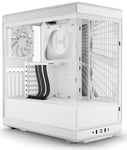 HYTE Y40 Snow White Miditower - Panoramic Glass Veil, included PCIe 4.0 riser cable, 2 included fans