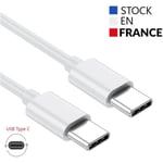 USB typ C till typ C-kabel - 1 meter för Realme GT Neo snabbladdning - snabbladdnings-synkroniseringskabel Vit