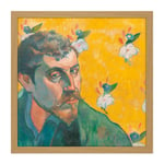 Paul Gauguin Self Portrait Les Miserables Cropped Square Framed Wall Art Print Picture 16X16 Inch