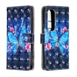 KM-WEN® Case for Xiaomi Mi 10 Lite/ 10 Youth (6.57 Inch) 3D Design Butterfly Pattern Magnetic Closure PU Leather Wallet Case Flip Cover Case Bag with Stand Protective Cover Color-5