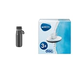 Philips Water GoZero Daily Insulated Bottle 550 ml & BRITA MicroDisc replacement filter discs for Fill and Go and Filter Bottles, reduce chlorine