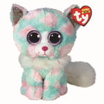 OFFICIAL TY BEANIE BOO OPAL CAT SATIN EARS NOT GLITTER REG 15CM/6" SOFTTOY 36376