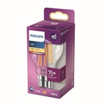 Philips ampoule LED Standard B22 75W Blanc Chaud Claire, Verre