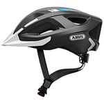 Abus Casque de Ville Aduro 2.0 - Casque de vélo Polyvalent avec lumière - dans Un Design Sportif pour la Circulation en Ville - pour Hommes et Femmes - Gris/Blanc, Taille M