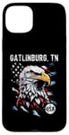 Coque pour iPhone 15 Plus Drapeau américain Gatlinburg TN aigle patriotique vintage