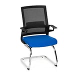 hjh OFFICE Chaise Bureau Cantilever Ergonomique avec Accoudoirs Inventor V Chaises de Réception pour Réunion, Conférence, Salle d’Attente, Tissu/Maille Respirante Bleu 732070