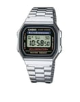 CASIO Retro Classic Unisex Digital Steel Bracelet Watch- A168WA-1YES Silver NEW