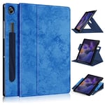 Xuanbeier Étui Rotatif pour Samsung Galaxy Tab A8 10,5" SM-X200 X205 Tablette Housse de Protection avec Porte-Stylo et Fonction Veille/Réveil Automatique,Bleu foncé