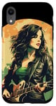 Coque pour iPhone XR Cool Irish Rock Girl avec guitare électrique pour garçons et filles