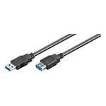 Ewent Câble USB 3.0 Type A/mâle vers A/Femelle, Double Blindage 28 AWG en cuivre, Vitesse de Transfert jusqu'à 5 Go, Noir Noir Noir 1.00 m