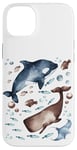 Coque pour iPhone 14 Plus Orca Whale Motif For Kids With Ocean Fish Pattern Cute Fishy