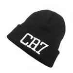 CR7 Ronaldo Varma Beanie-mössor för Män Kvinnor, Stickade Varma Vintermössor, Unisex Mode Skidåkning Skateboard Hip Hop Mössa Black White