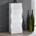 Commode design de chambre 6 Tiroirs blanc Onda Septet