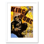 Wee Blue Coo Movie Film King Kong Classic Gorilla New York Horror Framed Wall Art Print