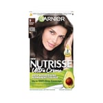 Garnier Nutrisse Permanent Hair Dye, Natural-looking, hair colour result, For All Hair Types, 3 Darkest Brown