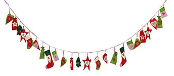 Heitmann decorative advent calendar chain for filling and hanging - felt advent calendar - Christmas designs - red, green