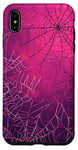 Coque pour iPhone XS Max Rose Pop Art Ethnique Halloween Motif Toile d'araignée Violet