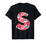 Letter S Sign Alphabet Last Name Consonants Flower Gift T-Shirt