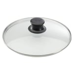 ELO 6412026 Couvercle de Casserole en Verre 20 cm de diamètre, Couvercle Casserole et poêle, Couvercle de Cuisine, Acier Inoxydable, Verre, Plastique, Noir, 20 cm