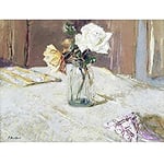 Vuillard Roses Glass Vase Flowers Still Life Painting Art Print Canvas Premium Wall Decor Poster Mural