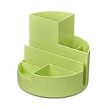 MAUL Organiseur de bureau MAULrundbox 140 x 125 mm | Organiseur élégant avec 6 compartiments | Pour ranger stylos, ciseaux et cartes de notes | Rangement pratique pour bureau et bureau | Vert