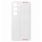 Coque et étui téléphone mobile Samsung Coque Silicone avec lanière S23 Blanc