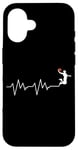 Coque pour iPhone 16 Ballon de basket Battement de coeur Cadeau Joueur de Basketball