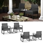 Ok-Living Salon De Jardin Ensemble Table Et Chaises Mobilier De Jardin Effet Rotin Anthracite Table Chaise