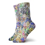 Chaussettes de Compression Su-per Mario Legend Zelda Chaussettes équipage drôle décontracté Unisexe Impression Cheville Sport Chaussette