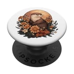 Otter Cottagecore Moon Design Men Women Kids Funny Otter PopSockets Swappable PopGrip