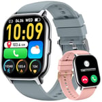 Smart Watch for Men Women (Answer/Make Call), 2.1" Smartwatch with Heart Rate/Sleep Monitor/Pedometer/Calories, 130+ Sports Fitness Tracker Watch, IP68 Waterproof Activity Tracker for Android iOS-Gray