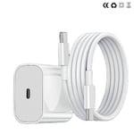 Laddare för iPhone 15 / iPhone 16 + 2M kabel Snabbladdare USB-C till USB-C