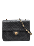 Pre-loved CHANEL 1991-1994 Mini Matelasse Lambskin Single Flap Shoulder Bag, Black