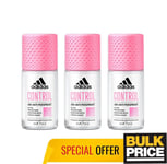 Adidas Women Control Roll-on Deodorant Antiperspirant 50ml 3-Pack