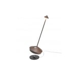 Zafferano - Lampe de table led Pina Pro Corten, rechargeable et dimmable