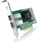 Carte réseau 10 GB, 2 Ports SFP+, Carte réseau 10GbE Comparer à l`Intel X520-DA2, Prend en Charge Windows Server/Windows/Linux/VMware(ne Prend Pas en Charge Mac OS)