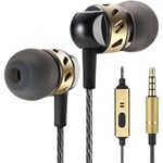 Betron AX5 Earphones Wired in Ear Headphones with Microphone Mic Noise Isolating Earbuds Deep Bass Carry Case 3.5mm Jack Ear Bud Tips