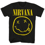 Nirvana T-shirt Officiell Smiley Face Logotyp Nirvana T-shirt XXL