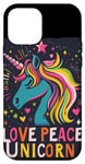 Coque pour iPhone 12 mini Licorne ludique avec des couleurs d'amour