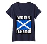 Womens Yes Sir I Can Boogie - Scotland Football Team Song V-Neck T-Shirt