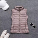 WEIYYY Printemps Automne Femmes 90%   vers Le Bas Gilet Gilet Doux Chaud Mince Ultra léger Gilet Veste Femme Gilet Portable Manteau, Kaki, M