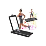 Groofoo - 2.25HP Tapis de course électrique pliant 2 en 1 Machine de marche avec télécommande et écran led Tapis de course portable entièrement