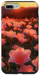 Coque pour iPhone 7 Plus/8 Plus Motif beau coucher de soleil sur le champ de fleurs de laurier