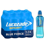 Lucozade Sport Body Fuel - Blue Force 12x500ml| Isotonic sports drink, with Electrolytes and Vitamin B3 | Still | Bursting with Flavour