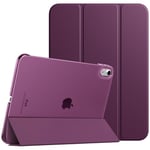 TiMOVO Coque Compatible avec iPad 10ème Génération 10,9 Pouces 2022 Étui, iPad 10 Coque, Légère&Mince Coque Arrière Translucide en PC, Housse Coque Trifold avec Réveil/Sommeil Auto, Violet Sombre