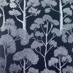 Arthouse Delamere Tree Navy/Silver Metallic Wallpaper 909506 Clearance