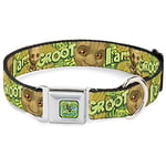 Buckle-Down Collier pour Chien avec Boucle de Ceinture de sécurité pour bébé Groot Inscription I Am Groot Marron Vert Jaune 45,7 à 81,3 cm Largeur 3,8 cm