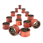 1 Pair Deathly Hallows Wood Double Saddle Ear Plug Flesh Tunnel Stretcher Taper