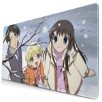 Fruits Basket Japanese Anime Style Large Gaming Mouse Pad Desk Mat Long Non-Slip Rubber Stitched Edges Mice Pads 15.8x29.5 in